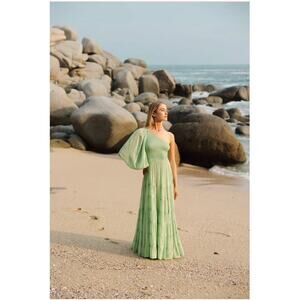 NWT SUNDRESS Joanna One-Sleeve 70's Retro Boho Summer Maxi Dress Size XL-XXL